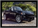 Cabrio, Czarny, Fiat 124 Spider